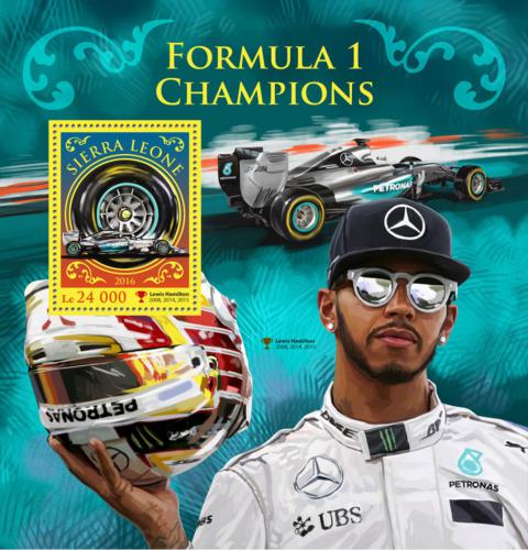 Poštová známka Sierra Leone 2016 Formule 1, Lewis Hamilton Mi# Block 1056 Kat 11€