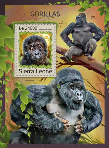 Potov znmka Sierra Leone 2016 Gorily Mi# Block 1133 Kat 11