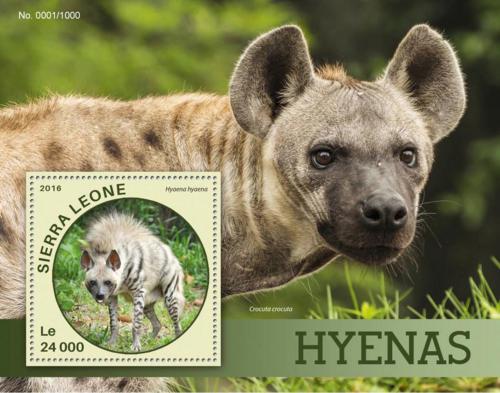 Poštová známka Sierra Leone 2016 Hyeny Mi# Block 911 Kat 11€