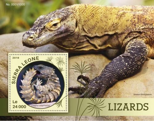 Poštová známka Sierra Leone 2016 Jašterice Mi# Block 899 Kat 11€