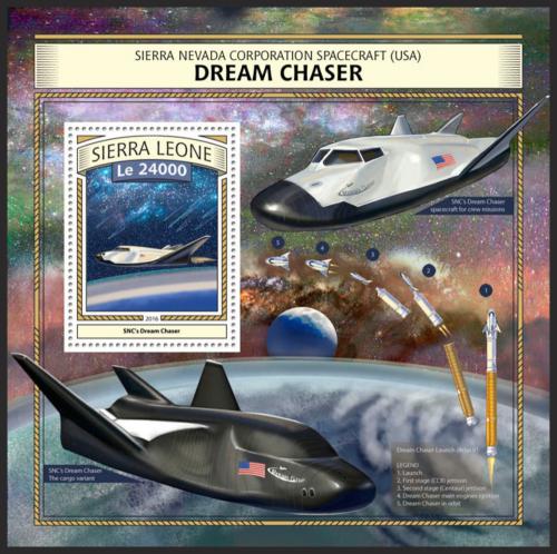 Potov znmka Sierra Leone 2016 Raketopln Dream Chaser Mi# Block 1087 Kat 11 - zvi obrzok