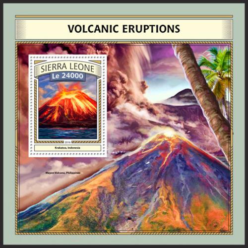 Potov znmka Sierra Leone 2016 Sopen erupce Mi# Block 1089 Kat 11 - zvi obrzok