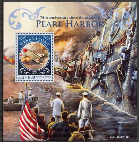 Poštová známka Sierra Leone 2016 Útok na Pearl Harbor Mi# Block 926 Kat 11€