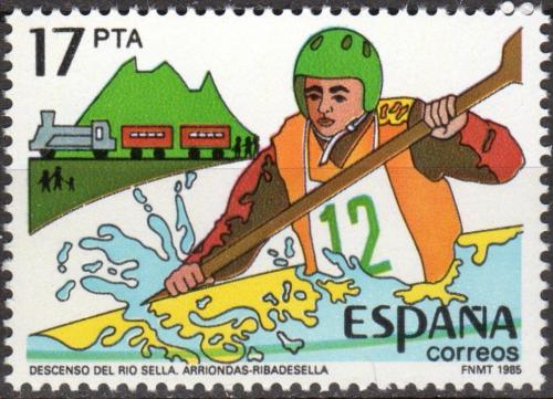 Poštová známka Španielsko 1985 Jízda na kajaku Mi# 2694