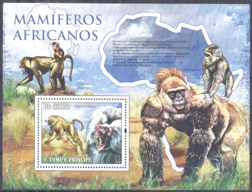 Poštová známka Svätý Tomáš 2010 Opice Mi# Block 768 Kat 8€
