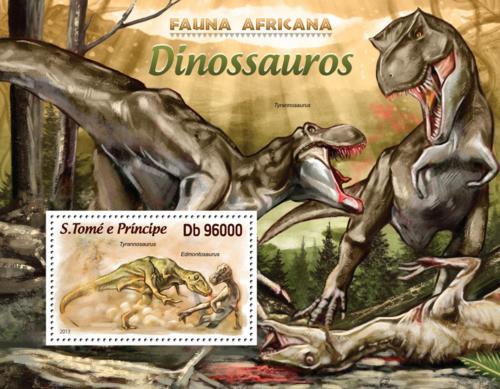 Poštová známka Svätý Tomáš 2013 Dinosaury Mi# Block 876 Kat 10€