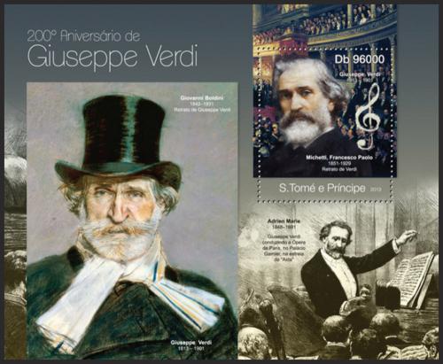 Potov znmka Svt Tom 2013 Giuseppe Verdi Mi# Block 854 Kat 10 - zvi obrzok