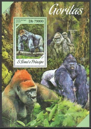 Poštová známka Svätý Tomáš 2013 Gorily Mi# Block 939 Kat 8€