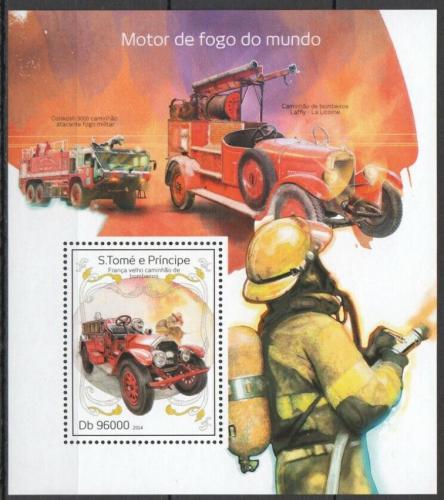 Poštová známka Svätý Tomáš 2014 Hasièská autá Mi# Block 985 Kat 10€