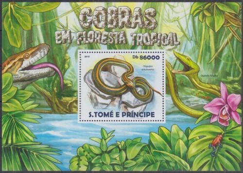Poštová známka Svätý Tomáš 2015 Hady Mi# Block 1081 Kat 8.50€ 