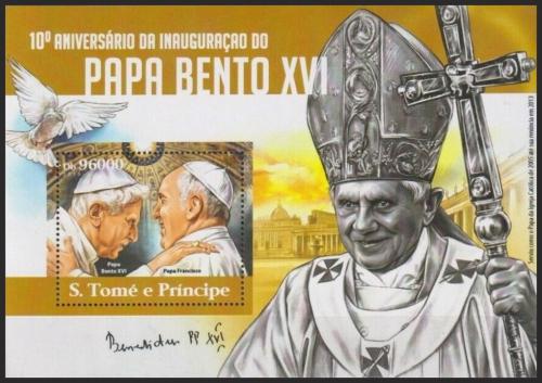 Potov znmka Svt Tom 2015 Pape Benedikt XVI. Mi# Block 1106 Kat 10 - zvi obrzok