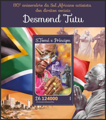 Potov znmka Svt Tom 2016 Biskup Desmond Tutu Mi# Block 1161 Kat 12
