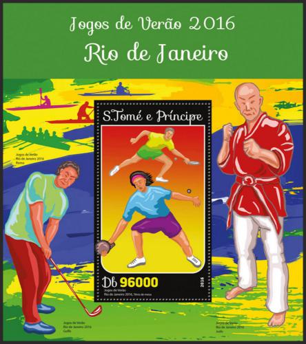 Potov znmka Svt Tom 2016 LOH Rio de Janeiro Mi# Block 1191 Kat 10