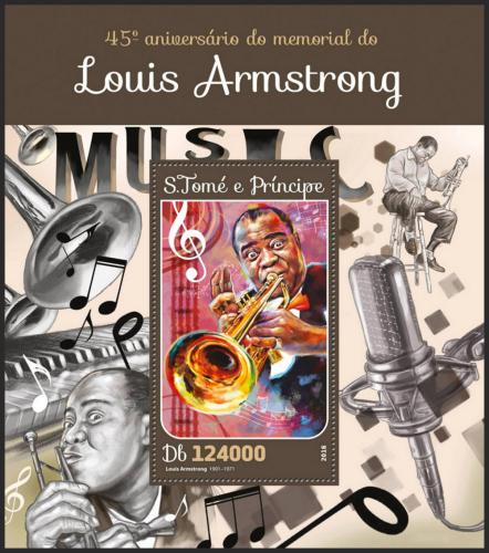 Potov znmka Svt Tom 2016 Louis Armstrong Mi# Block 1167 Kat 12