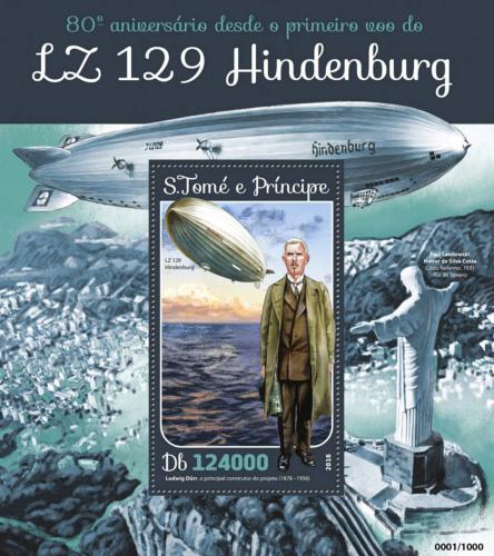 Potov znmka Svt Tom 2016 Vzducholo Hindenburg Mi# Block 1162 Kat 12