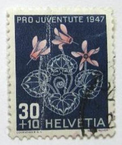Poštová známka Švýcarsko 1947 Cyclamen, Pro Juventute Mi# 491 Kat 10€