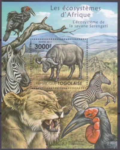 Poštová známka Togo 2011 Fauna NP Serengeti Mi# Block 644 Kat 12€