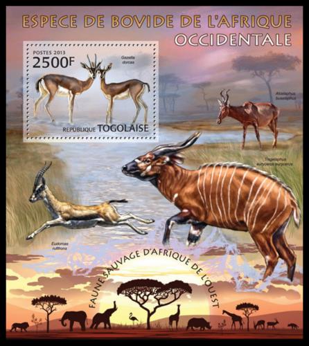Poštová známka Togo 2013 Antilopy Mi# Block 784 Kat 10€