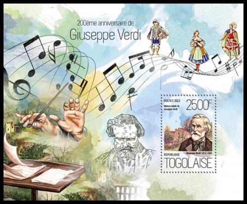 Poštová známka Togo 2013 Giuseppe Verdi, skladatel Mi# Block 914 Kat 10€