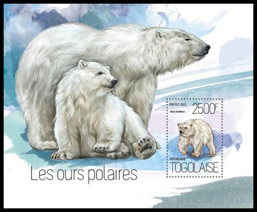 Poštová známka Togo 2013 ¼adový medvede Mi# Block 907 Kat 10€