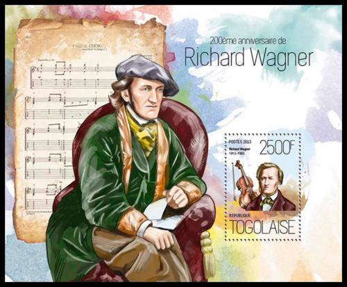 Poštová známka Togo 2013 Richard Wagner, skladatel Mi# Block 913 Kat 10€