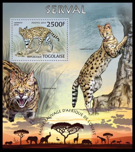 Poštová známka Togo 2013 Serval Mi# Block 790 Kat 10€