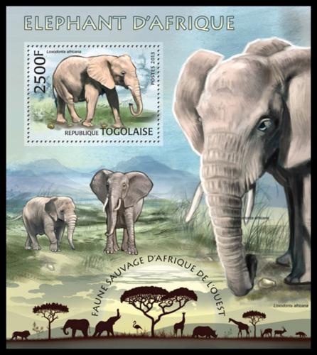 Poštová známka Togo 2013 Slony Mi# Block 788 Kat 10€