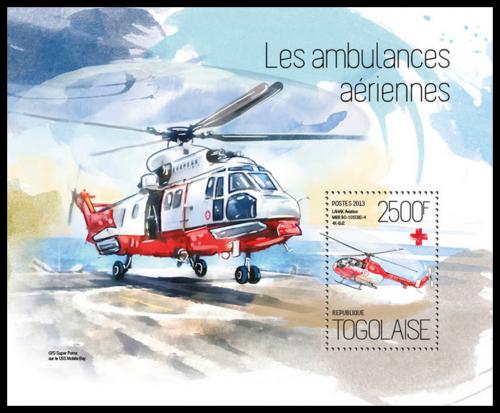 Poštová známka Togo 2013 Záchranáøské helikoptéry Mi# Block 912 Kat 10€