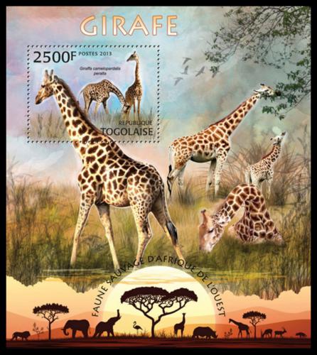 Poštová známka Togo 2013 Žirafy Mi# Block 785 Kat 10€