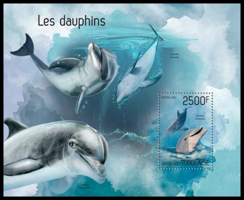 Poštová známka Togo 2014 Delfíny Mi# Block 962 Kat 10€