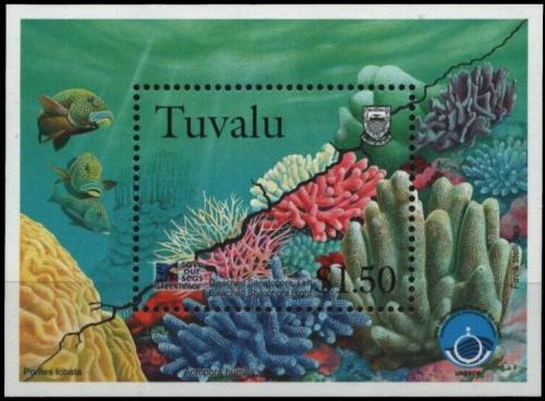 Potov znmka Tuvalu 1998 Fauna korlovho tesu Mi# Block 65 - zvi obrzok