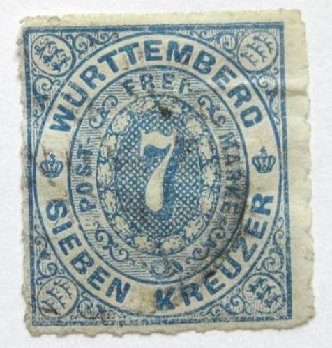 Poštová známka Württembersko 1869 Nominálna hodnota Mi# 39 Kat 22€