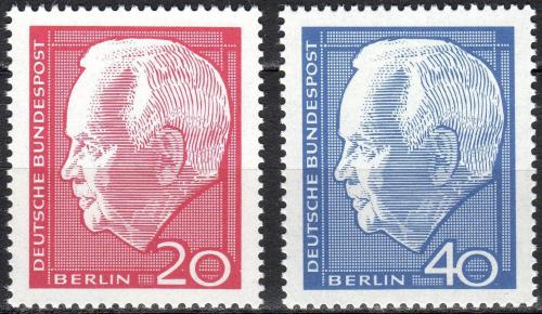 Poštová známka Západný Berlín 1964 Prezident Heinrich Lübke Mi# 234-35
