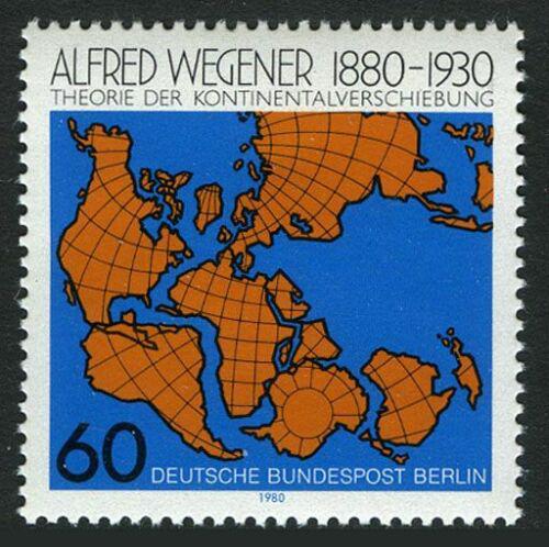 Poštová známka Západný Berlín 1980 Kontinentální drift Mi# 616
