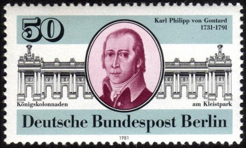 Poštová známka Západný Berlín 1981 Karl Gontard, architekt Mi# 639