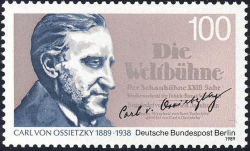Poštová známka Západný Berlín 1989 Carl Ossietzky, novinár Mi# 851