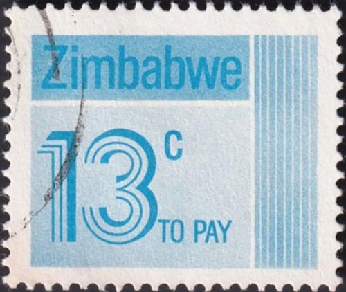 Potov znmka Zimbabwe 1985 Nominl, doplatn 1A Mi# 25