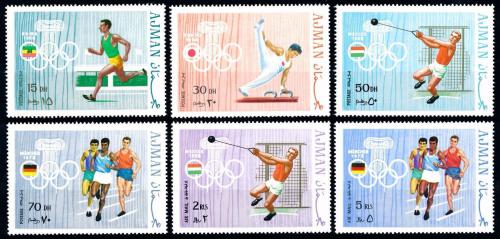 Poštové známky Adžmán 1969 Letné olympijské hry Mi# 570-75 Kat 14€ 