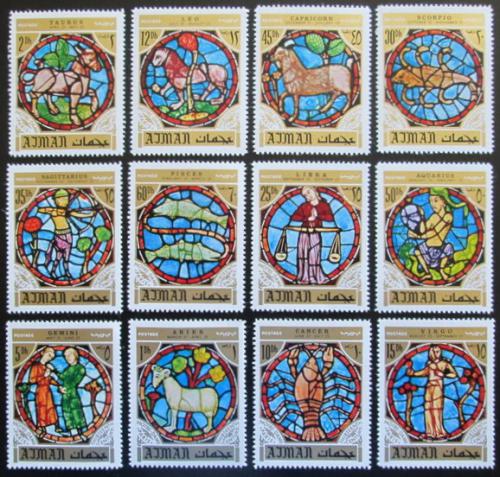 Poštové známky Adžmán 1971 Znamení zvìrokruhu Mi# 769-80