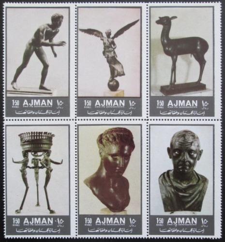 Poštové známky Adžmán 1972 Bronzové sochy Mi# 2064-69 Kat 6€
