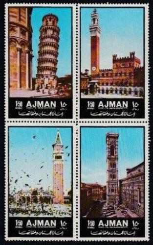 Poštové známky Adžmán 1972 Italské památky Mi# 2074-77