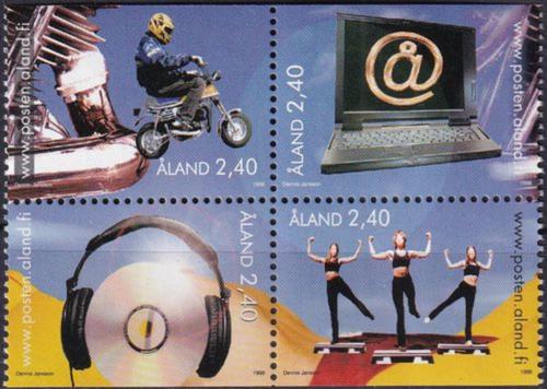 Poštové známky Alandy 1998 Aktivity mládeže Mi# 136-39