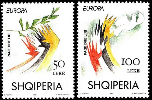 Poštové známky Albánsko 1995 Európa CEPT, mír a svoboda Mi# 2556-57 Kat 6€