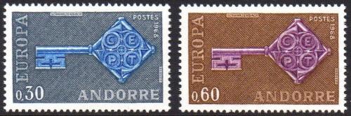 Potov znmky Andorra Fr. 1968 Eurpa CEPT Mi# 208-09 Kat 16 	 - zvi obrzok