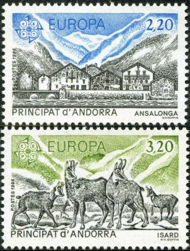 Poštové známky Andorra Fr. 1986 Európa CEPT, ochrana pøírody Mi# 369-70 Kat 8€