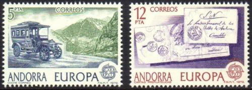 Poštové známky Andorra Šp. 1979 Európa CEPT, historie pošty Mi# 123-24