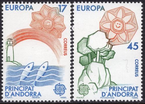 Poštové známky Andorra Šp. 1986 Európa CEPT, ochrana pøírody Mi# 188-89