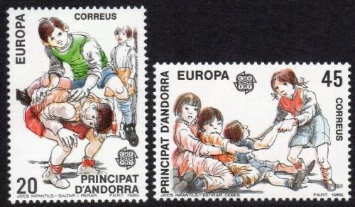 Poštové známky Andorra Šp. 1989 Európa CEPT, dìtské hry Mi# 209-10