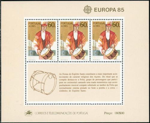 Poštové známky Azory 1985 Európa CEPT, rok hudby Mi# Block 6 Kat 6€