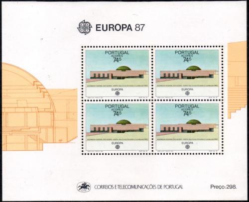 Poštové známky Azory 1987 Európa CEPT, moderní architektura Mi# Block 8 Kat 11€